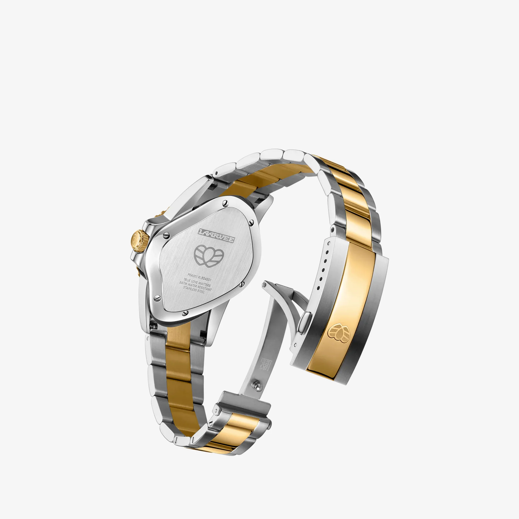 PEA001 Silver & Golden Precision Steel | Black Bezel | Black Dial 40mm - Image 3