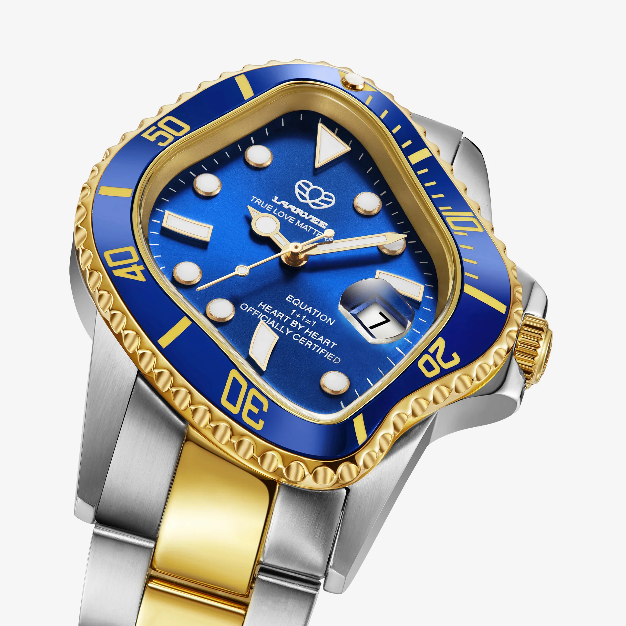 PEA001 Silver & Golden Precision Steel | Blue Bezel | Blue Dial 40mm - Image 2