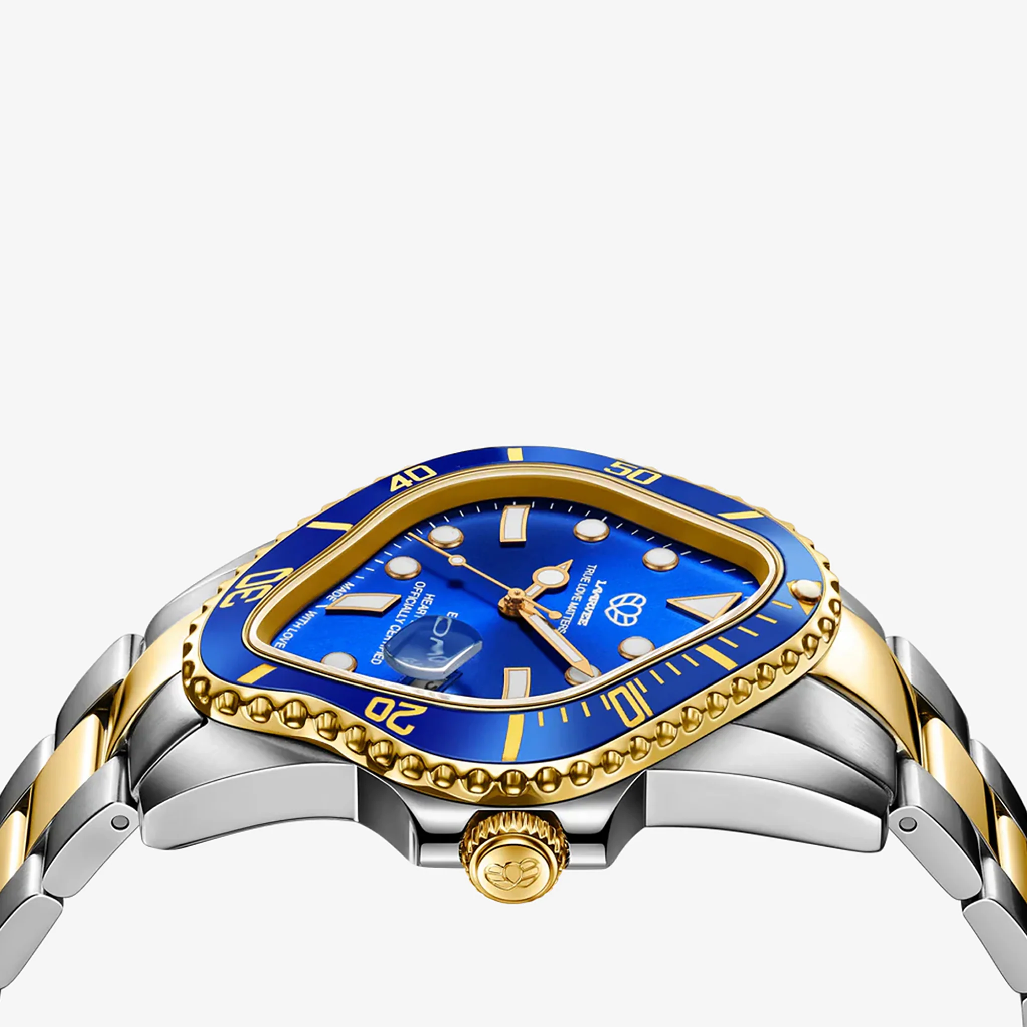 PEA001 Silver & Golden Precision Steel | Blue Bezel | Blue Dial 40mm - Image 4