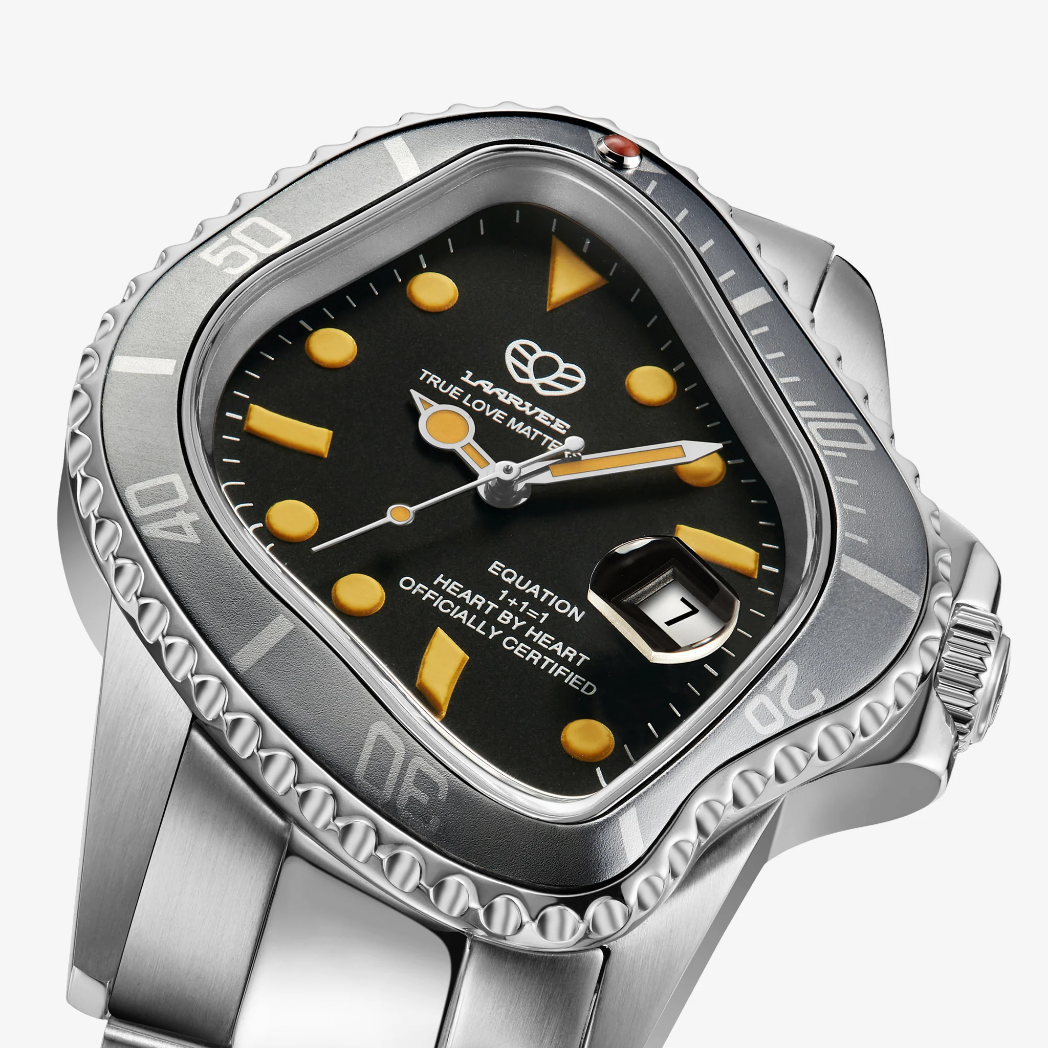 PEA001 Silver Precision Steel | Matte Silver Aluminum Bezel | Matte Black Dial 40mm - Image 2
