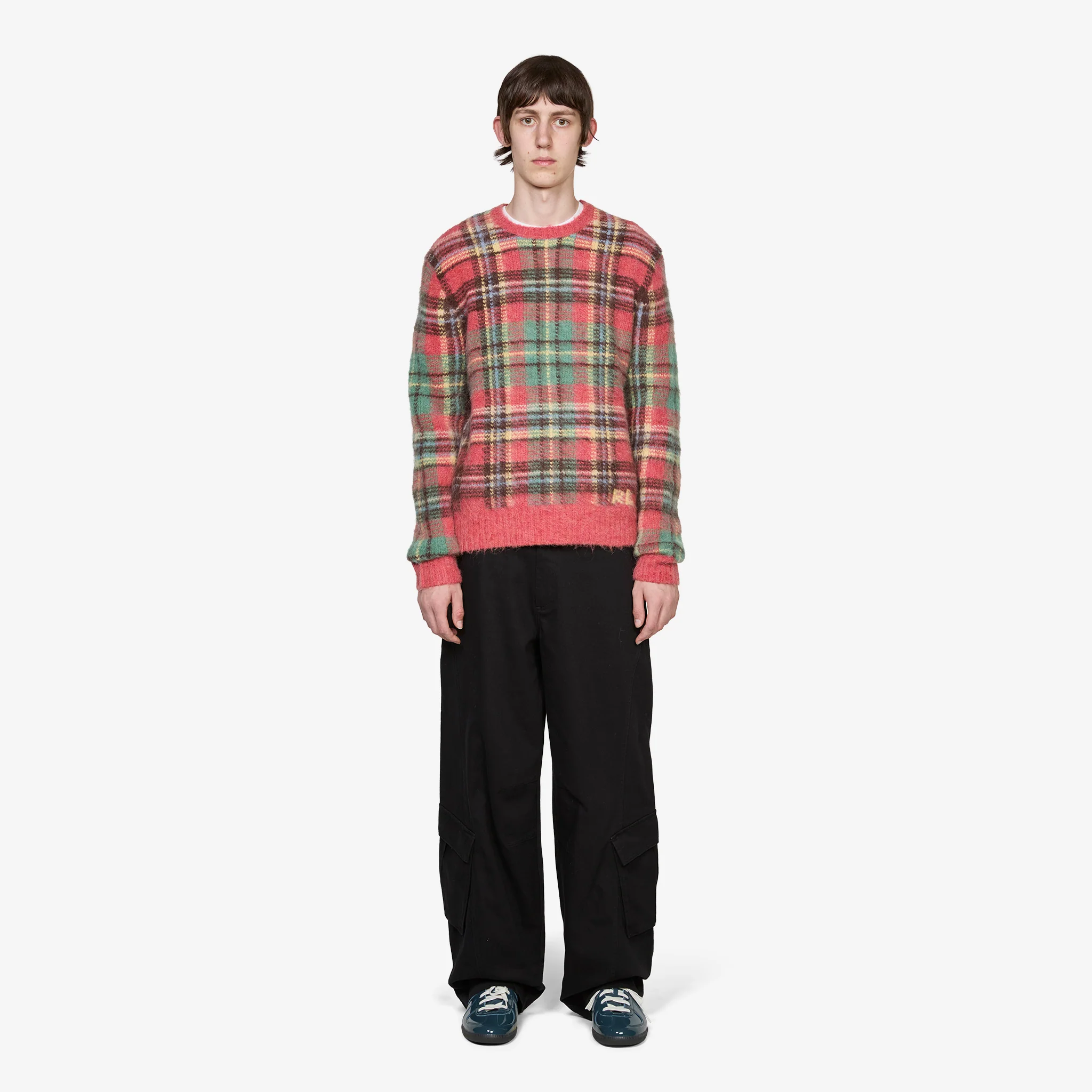 Plaid Intarsia-Knit Sweater Red Combo - Image 6