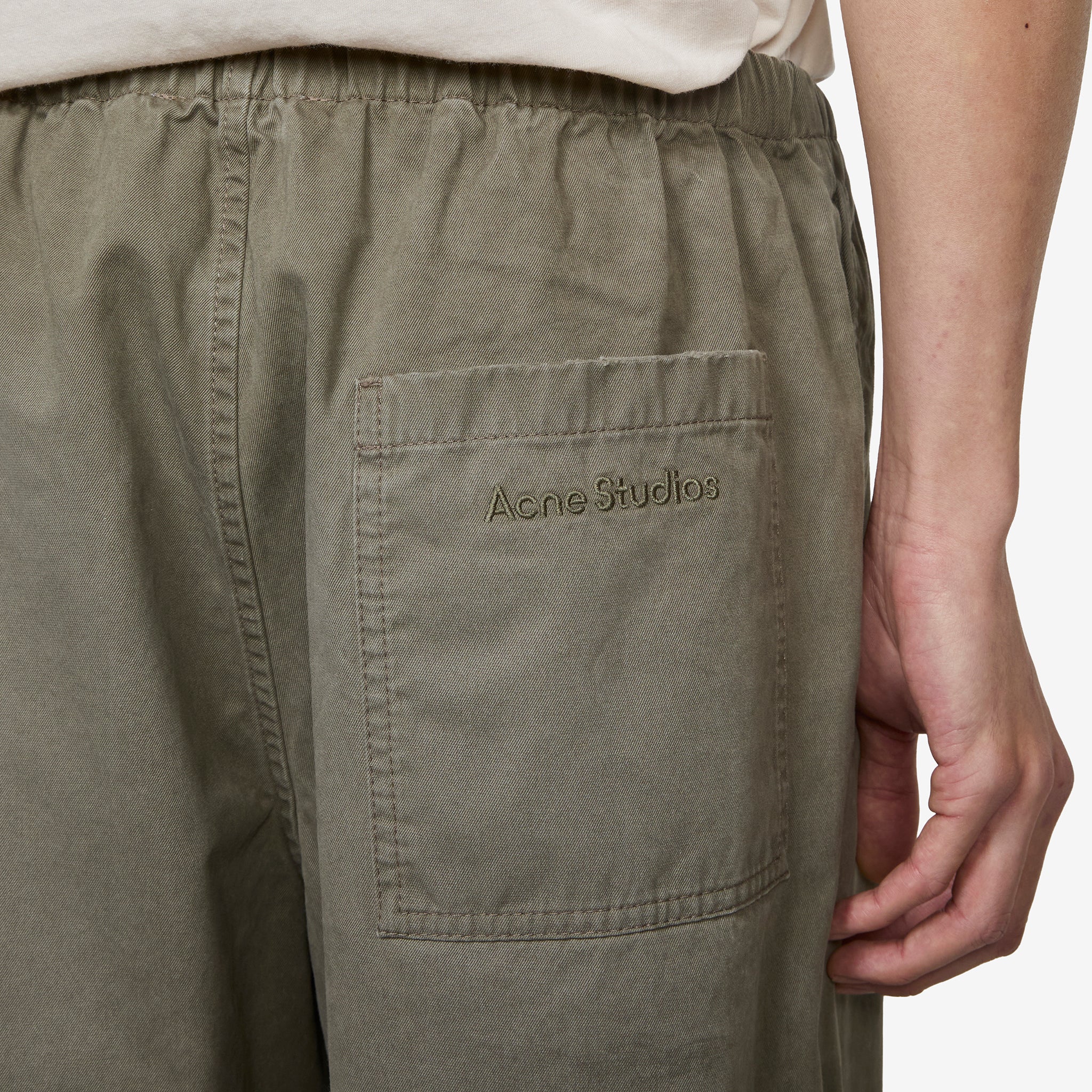 Plott Peached Light Cotton Twill Trouser Dusty Green - Image 3