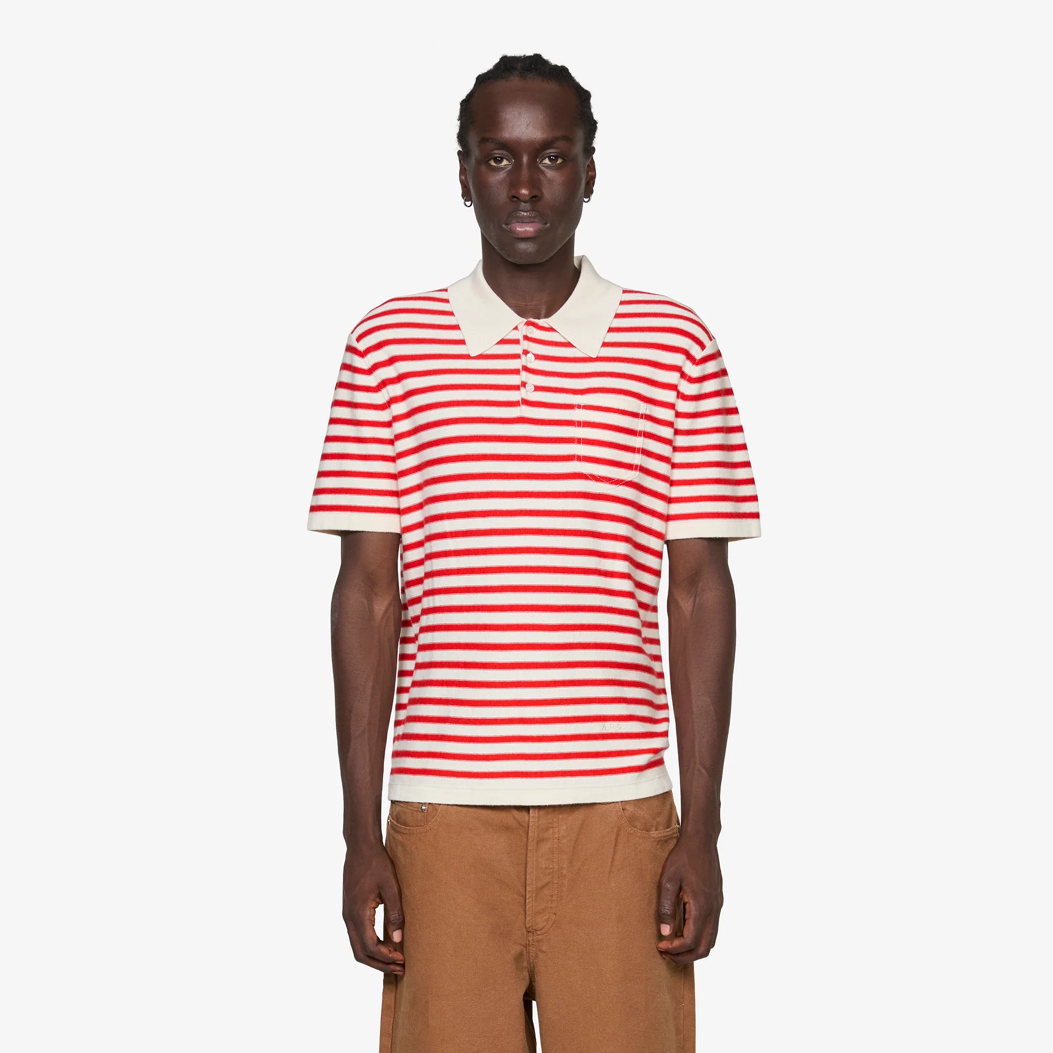 Polo Shirt Ecru | Red
