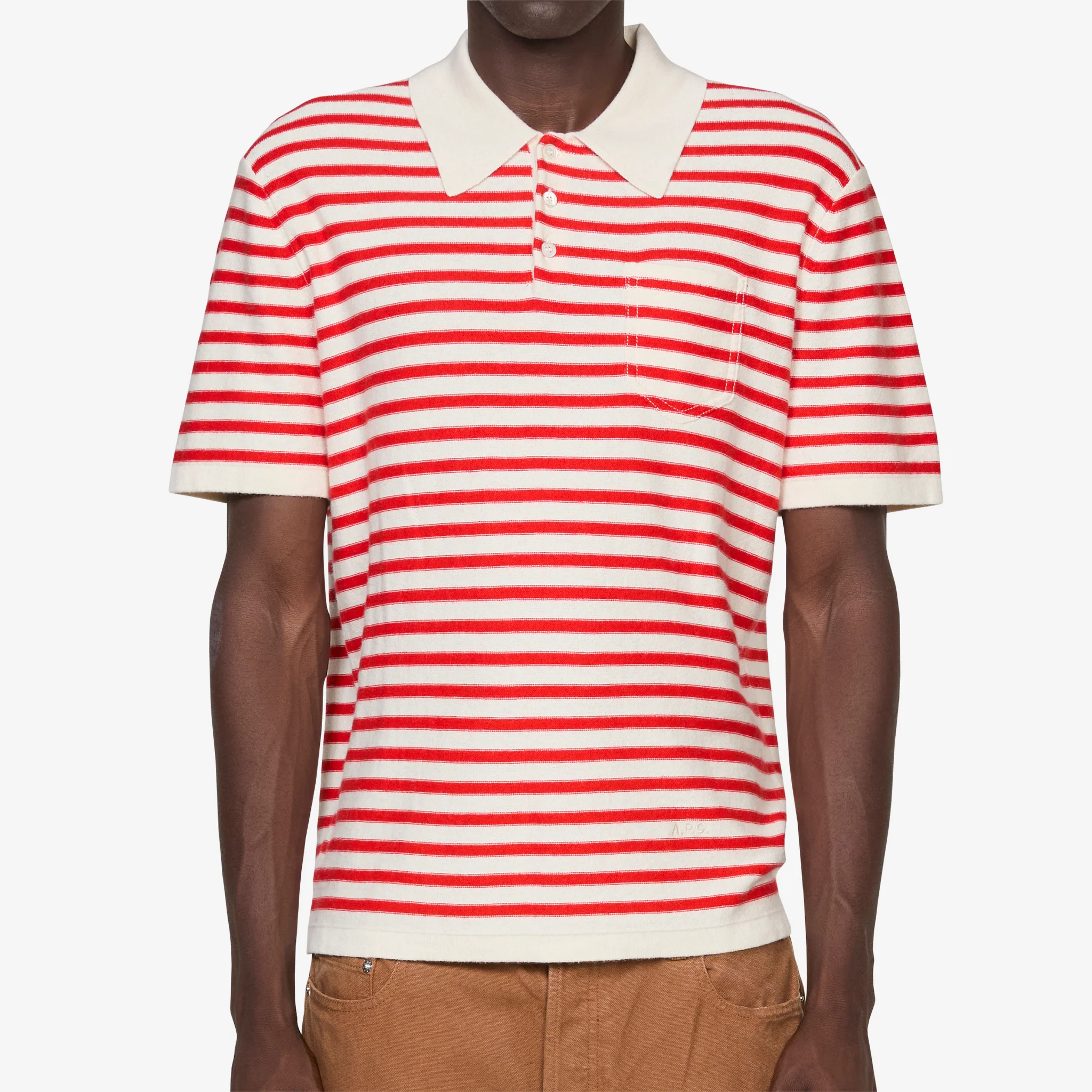 Polo Shirt Ecru | Red - Image 5