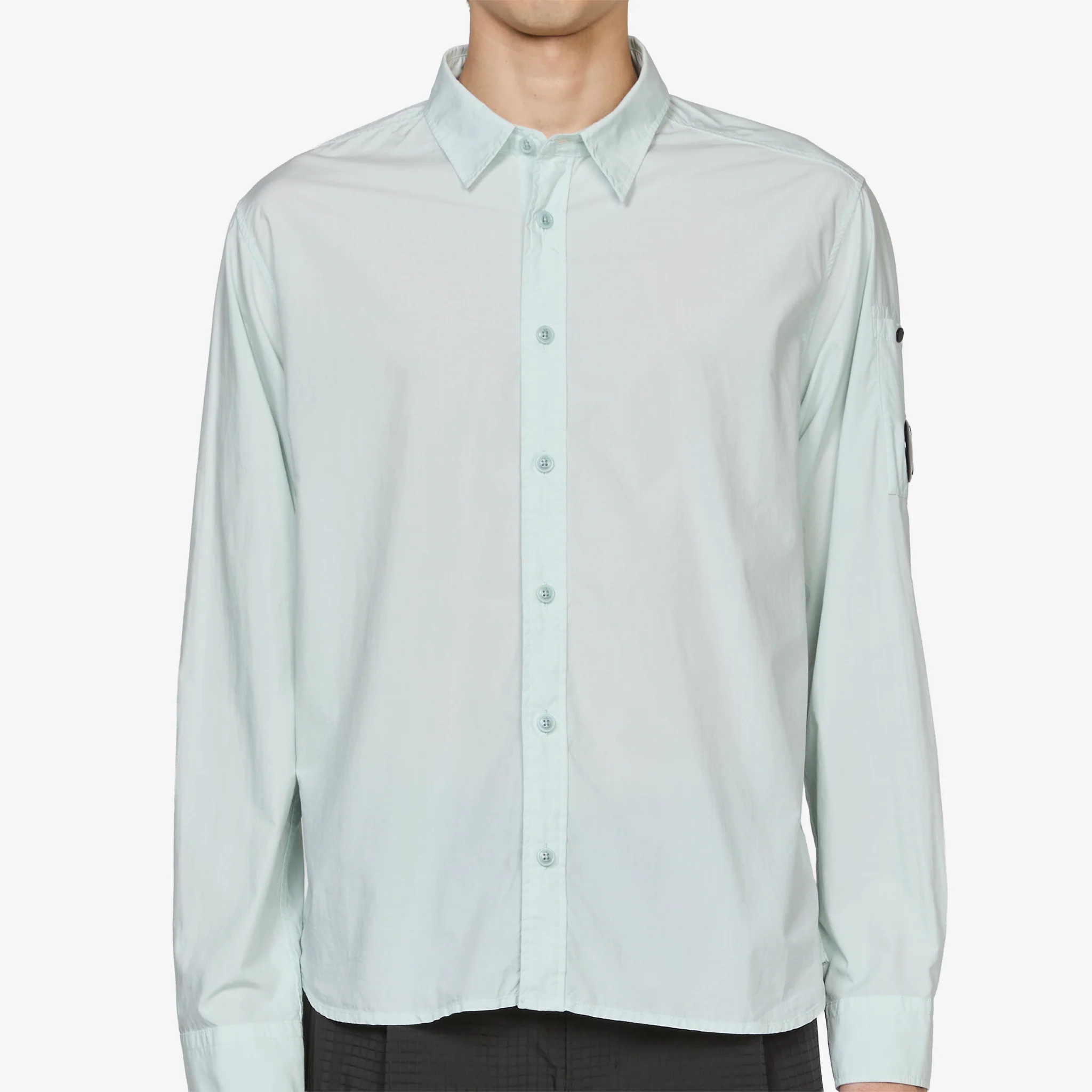 Popeline Longsleeve Lens Button Shirt Misty Blue - Image 5