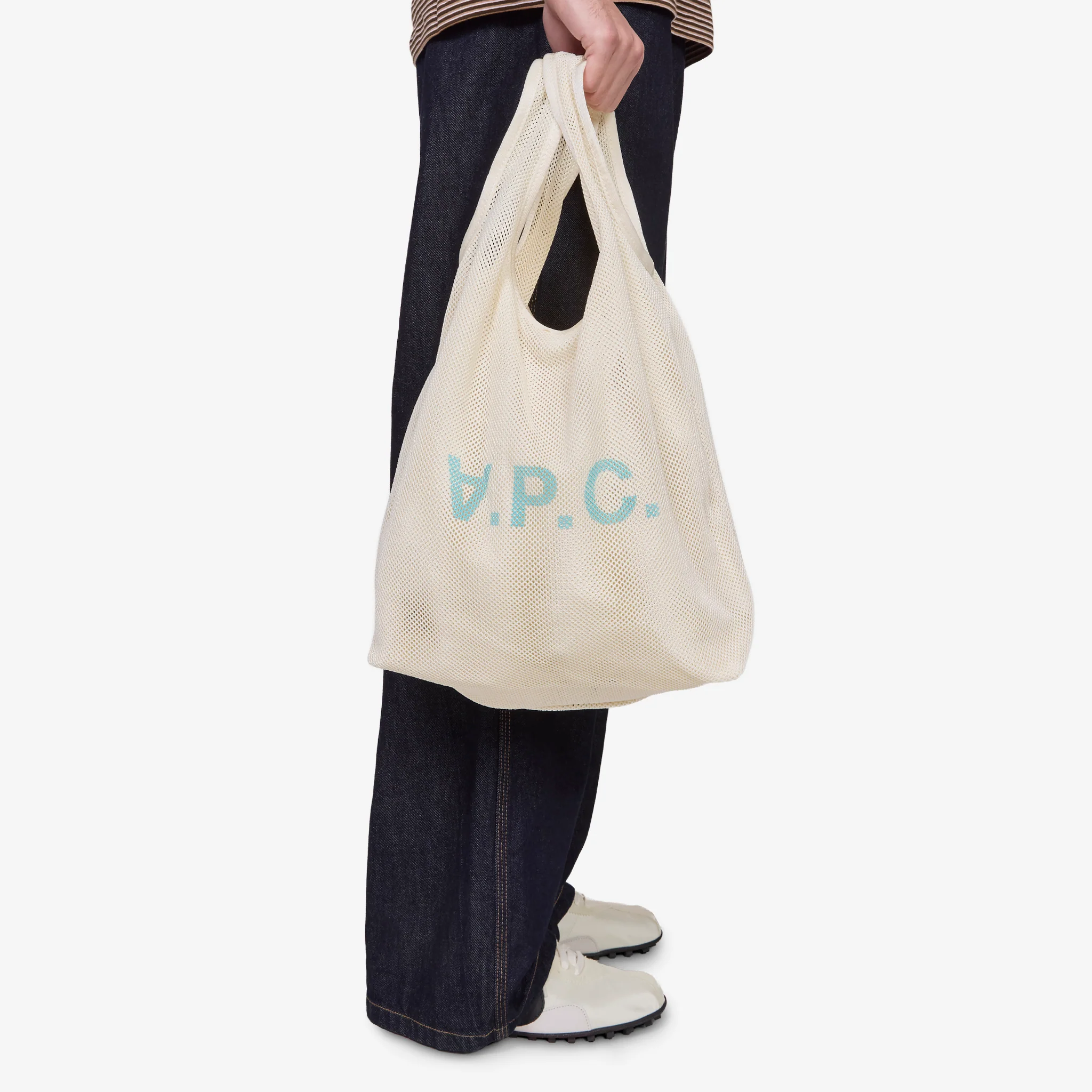 Rebound Shopping Bag Ecru | Sky Blue