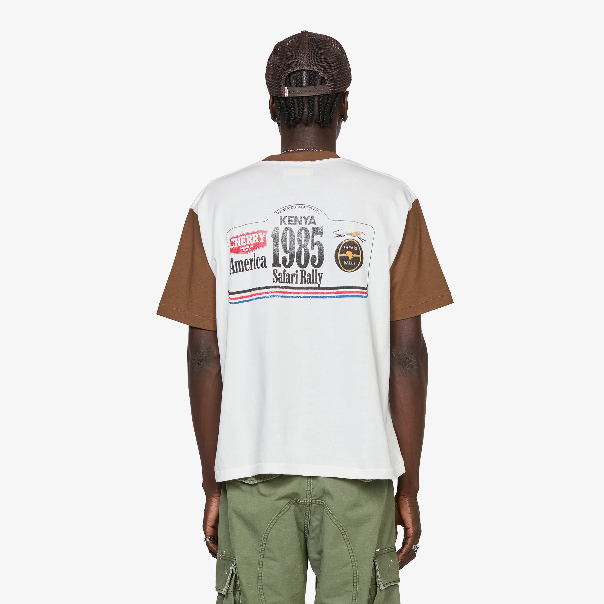 Safari Boxy Ringer T-Shirt Chocolate - Image 2
