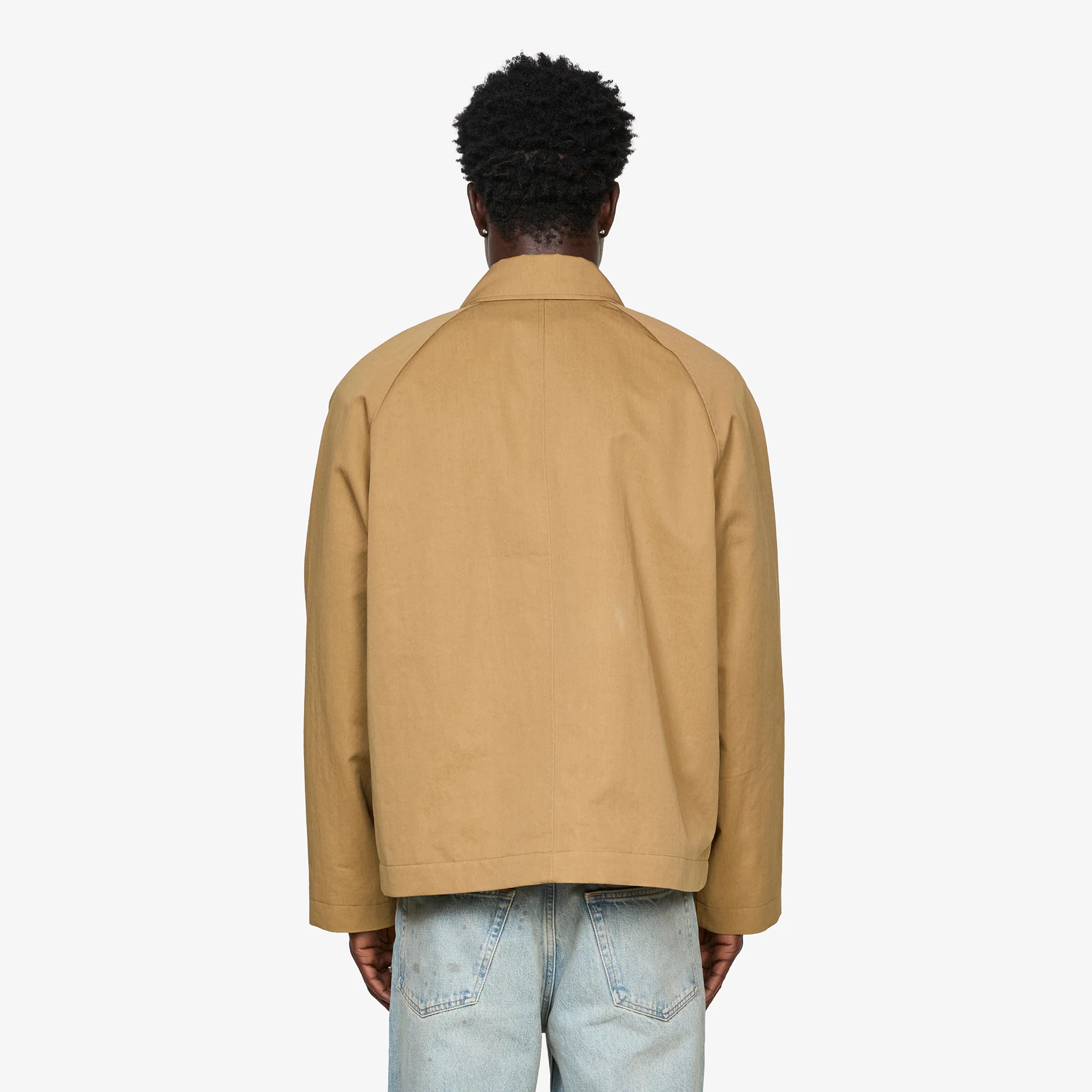 Short Raglan Coat Dark Sand - Image 3