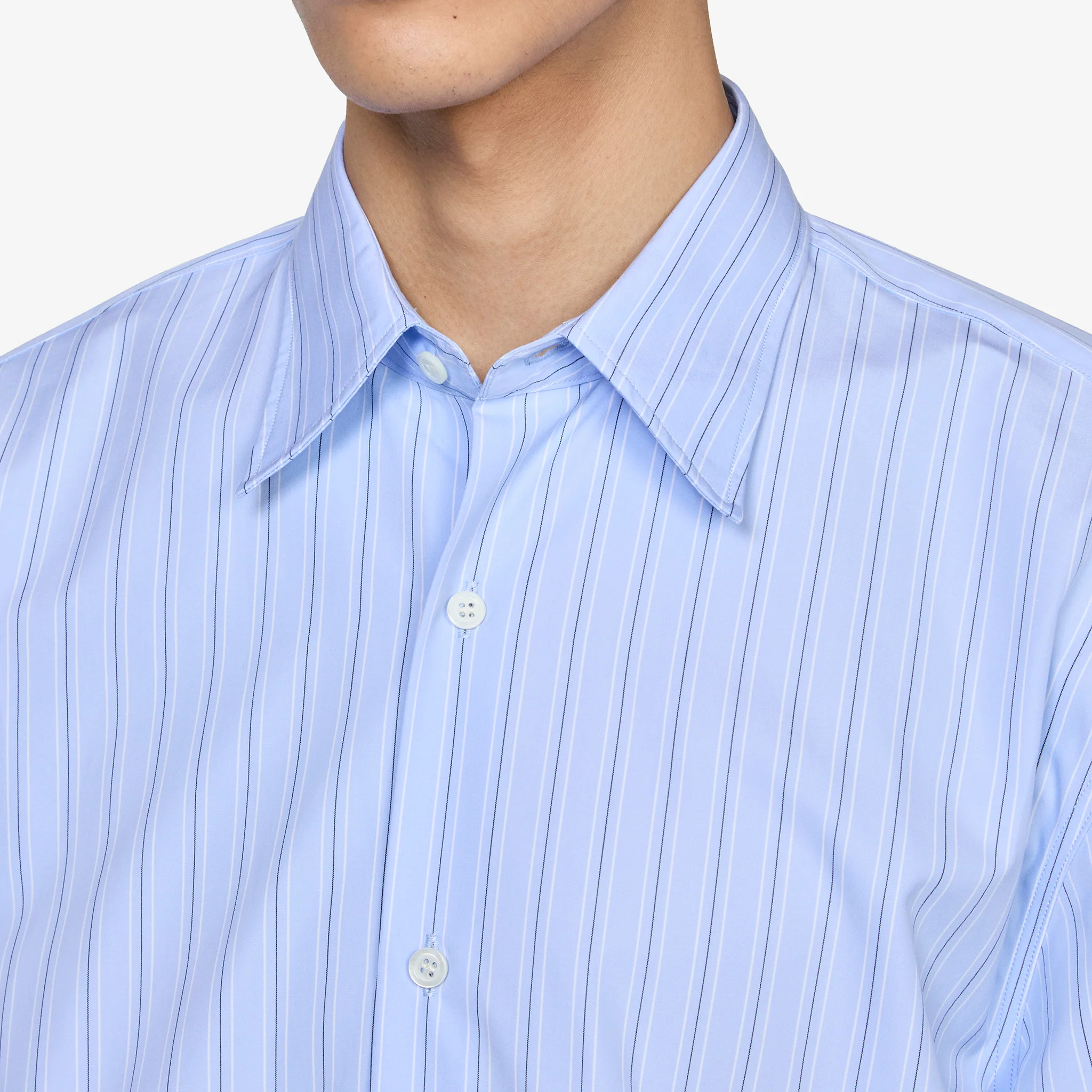 Short Sleeve Cotton Shirt Light Blue - Image 2