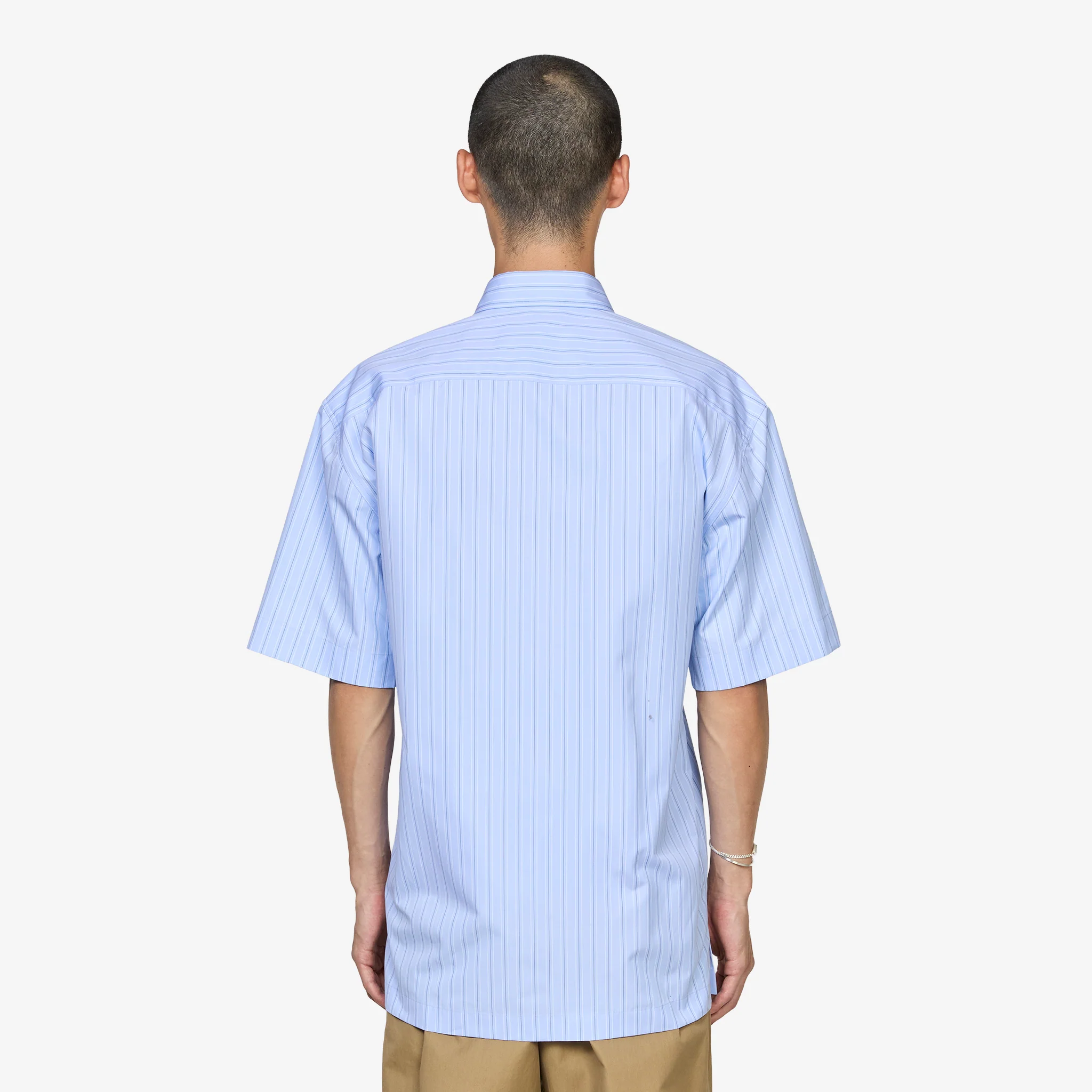 Short Sleeve Cotton Shirt Light Blue - Image 5