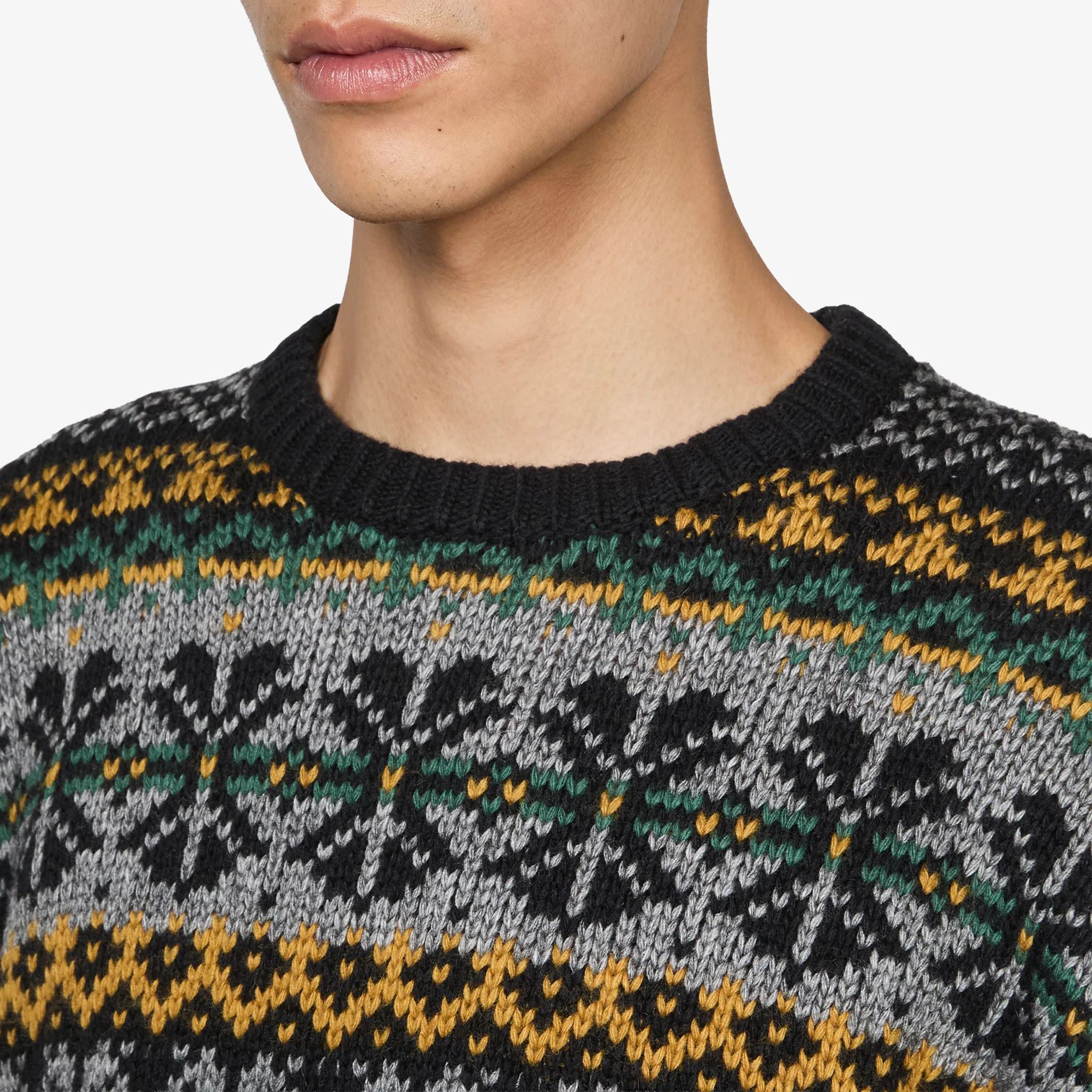 Snowflake JQD Pullover Sweater Black - Image 3