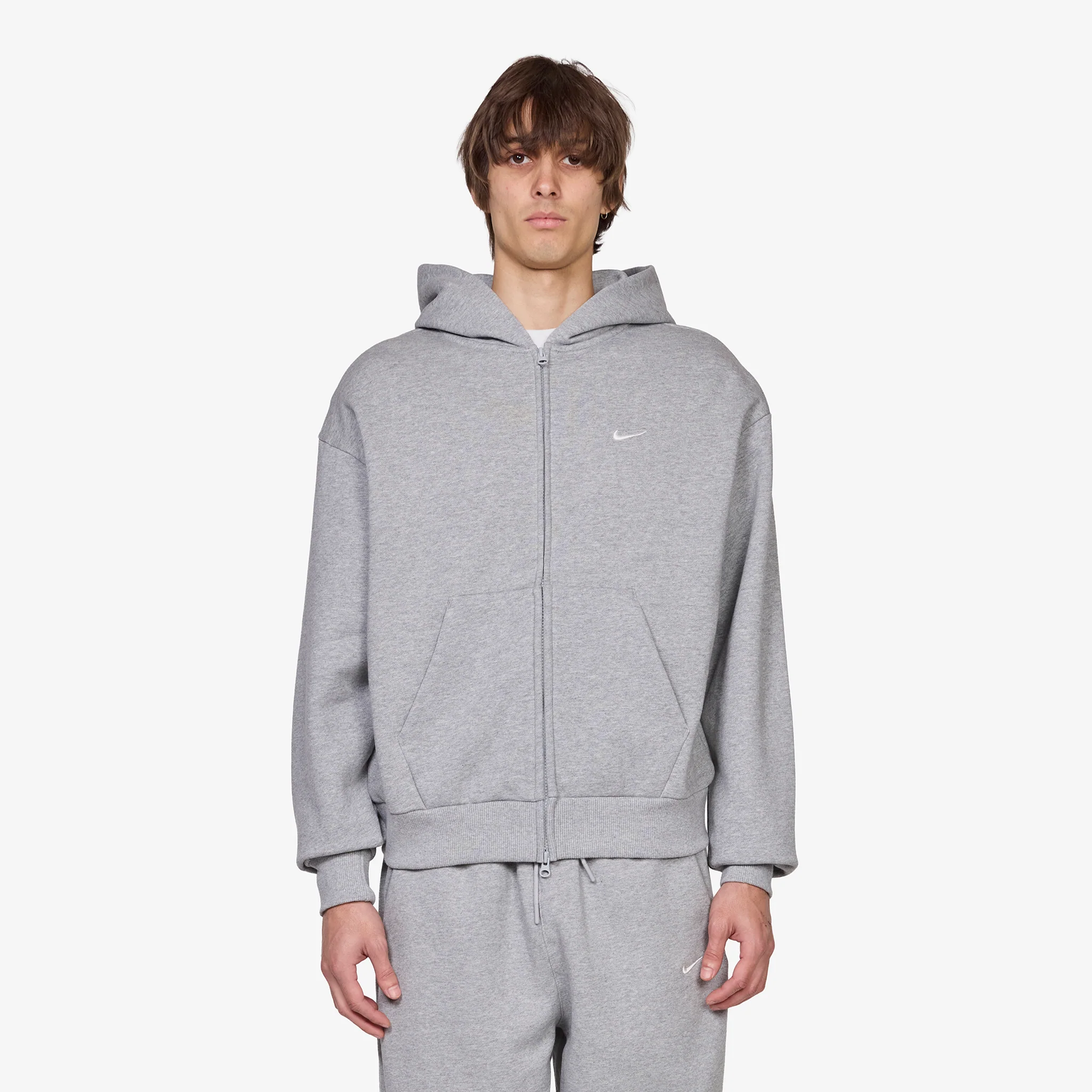 Solo Swoosh Full-Zip Hoodie Dark Grey Heather | Sail