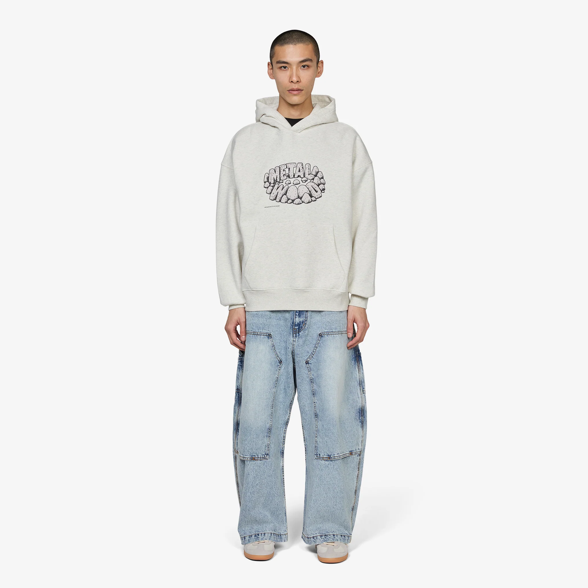 Stonehenge Hooded Sweatshirt Heather Grey - Image 4