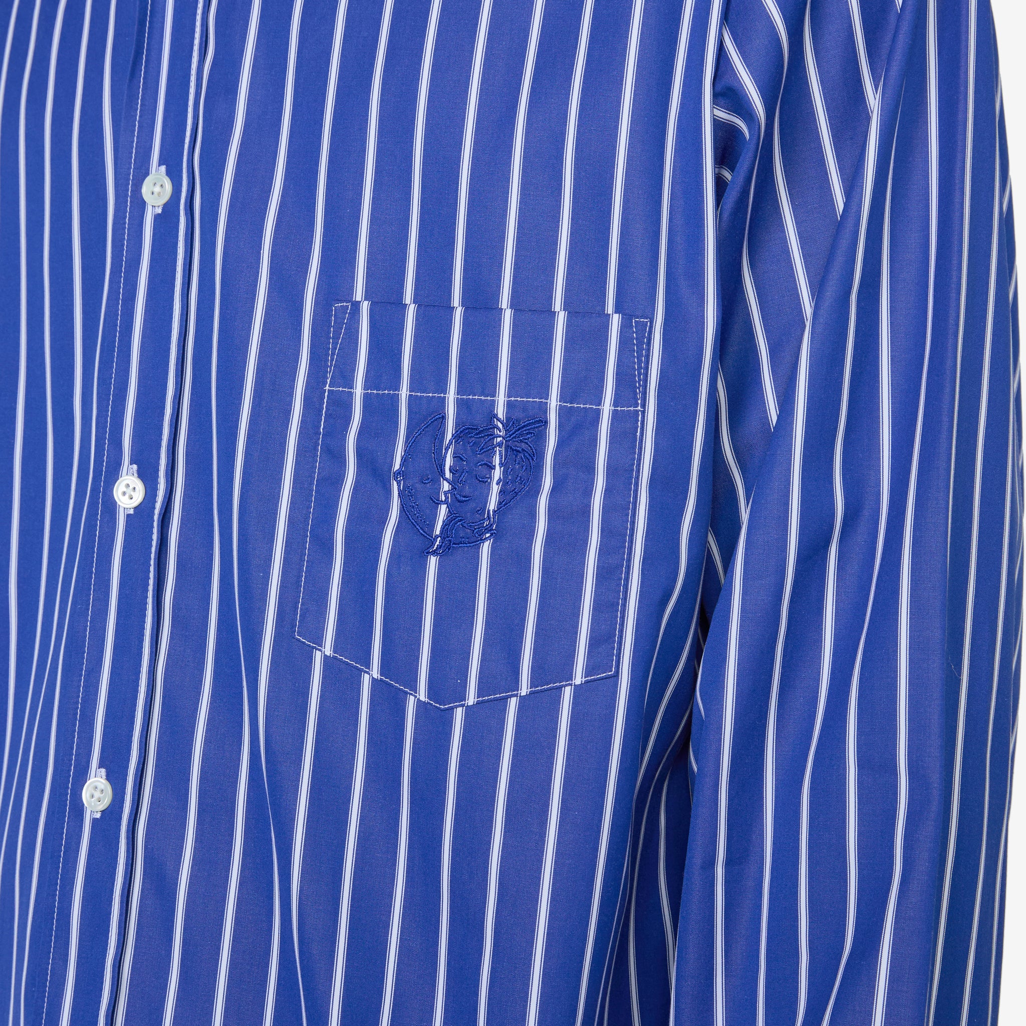 Striped Button Down Shirt Blue Stripe - Image 3