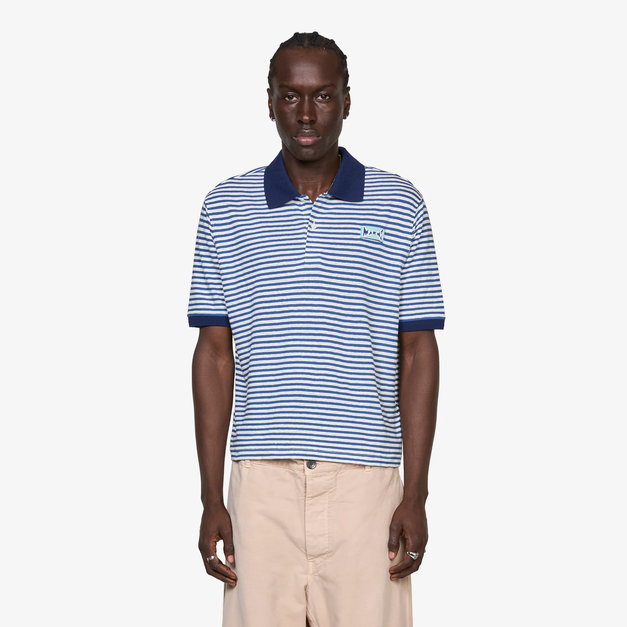 Striped Polo Shirt Royal