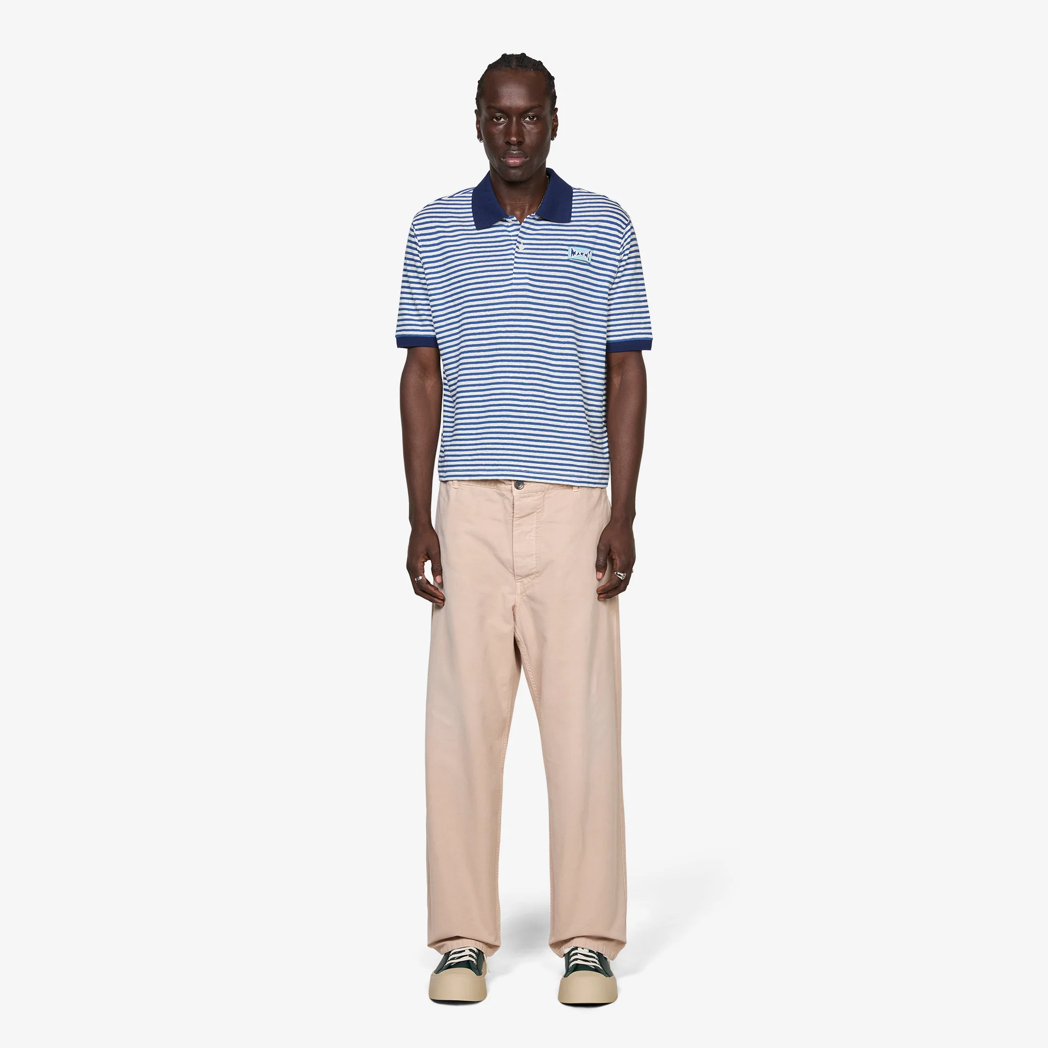 Striped Polo Shirt Royal - Image 5