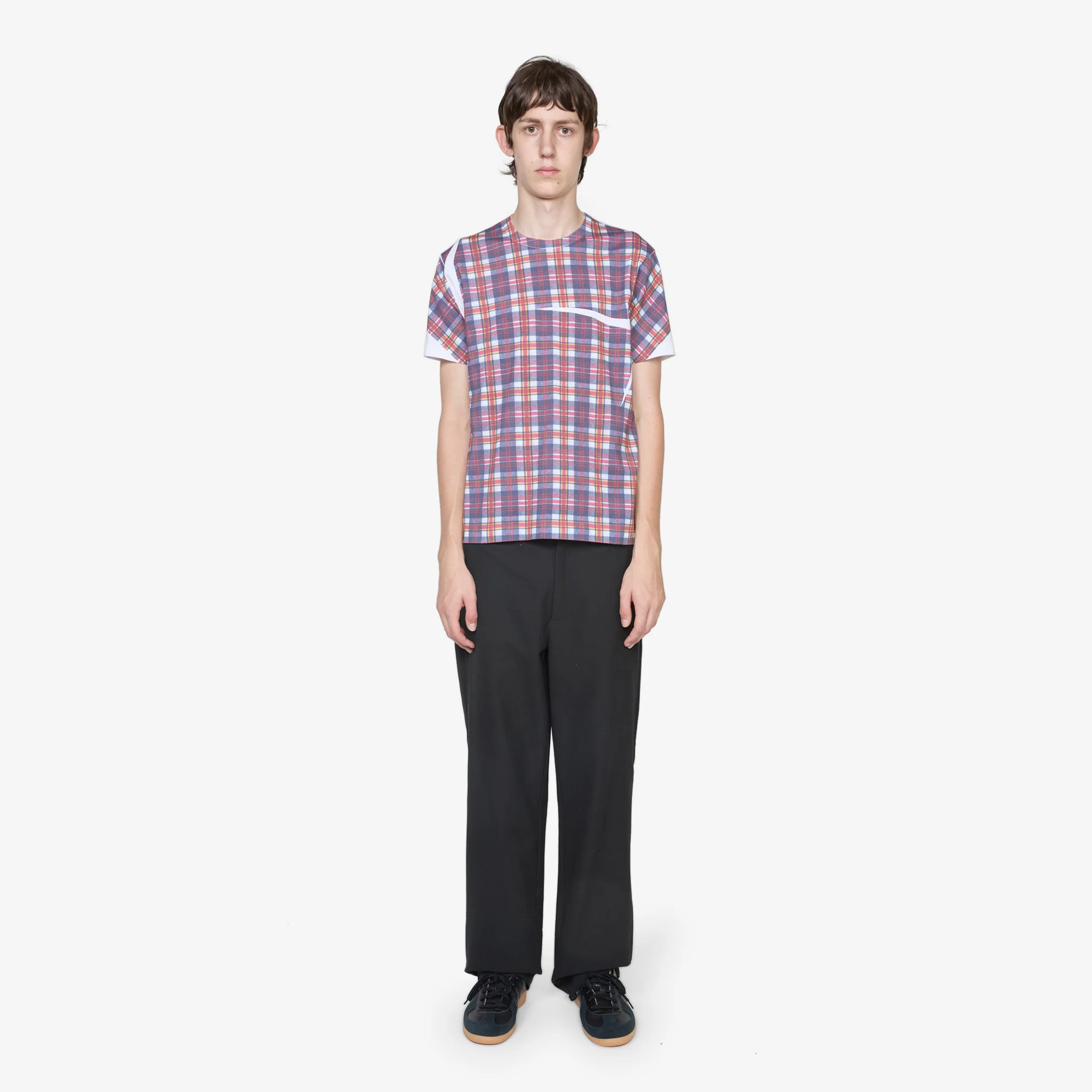 Tartan Overprint T-Shirt White | Check - Image 4