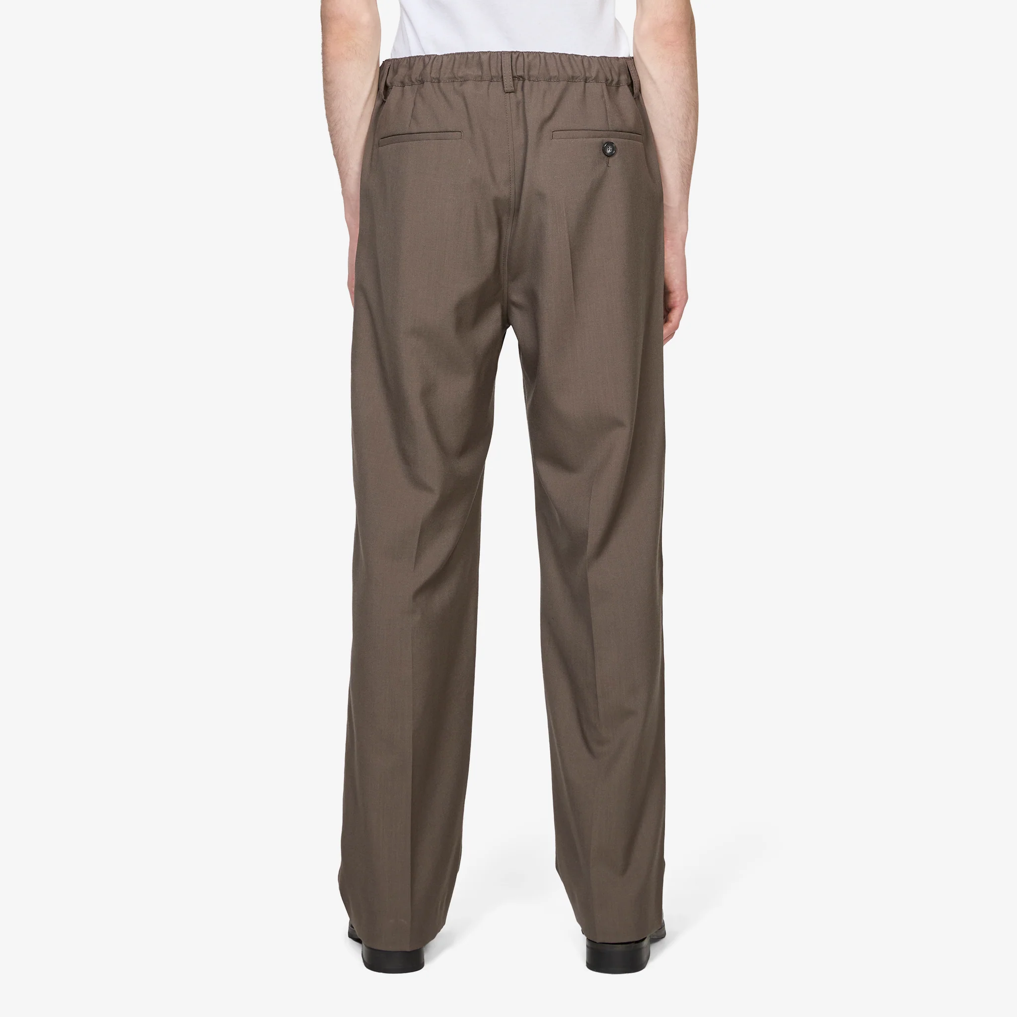 Tropical Wool Tailored Trouser Truffle - Image 3