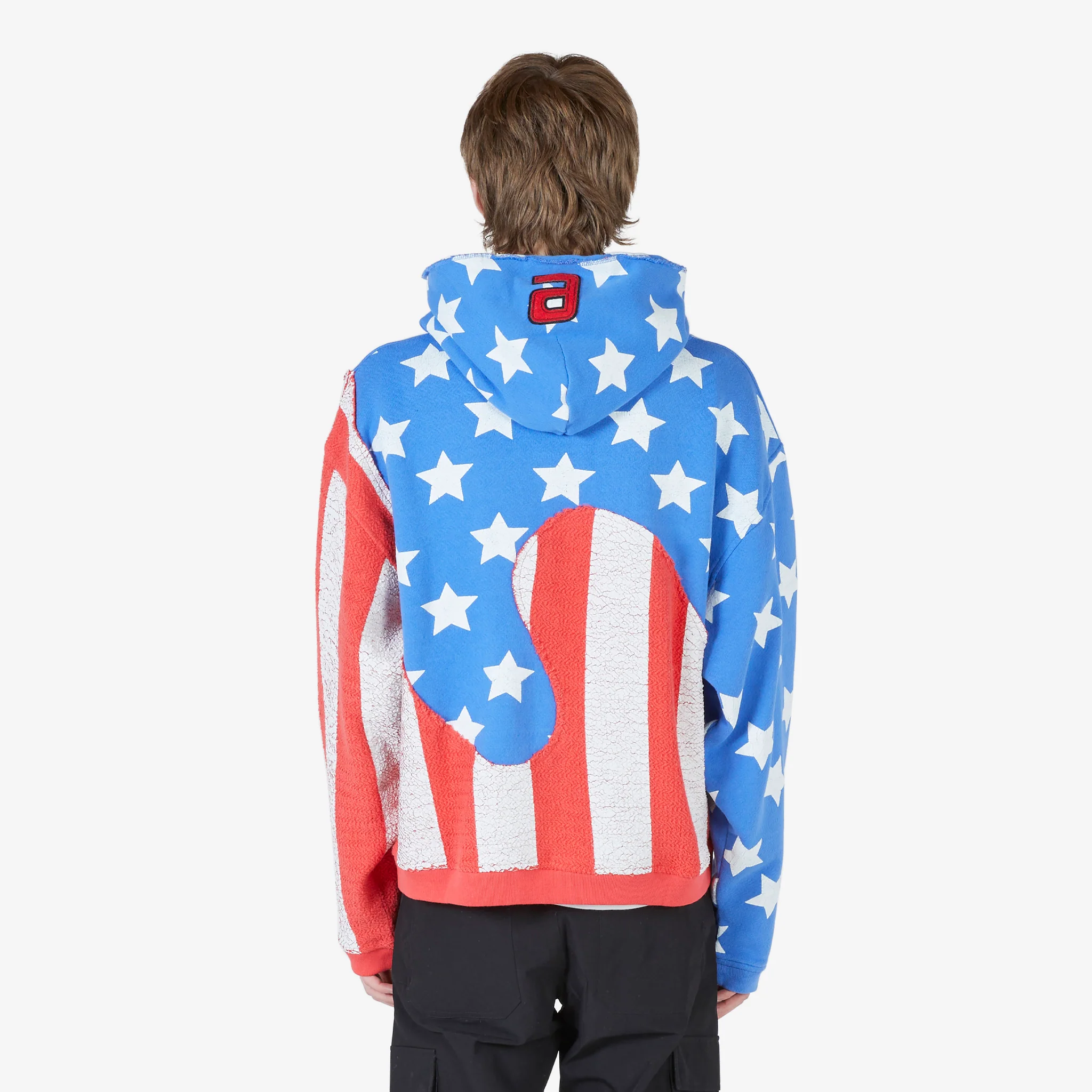 Unisex Stars and Stripes Swirl Hoodie Blue - Image 4