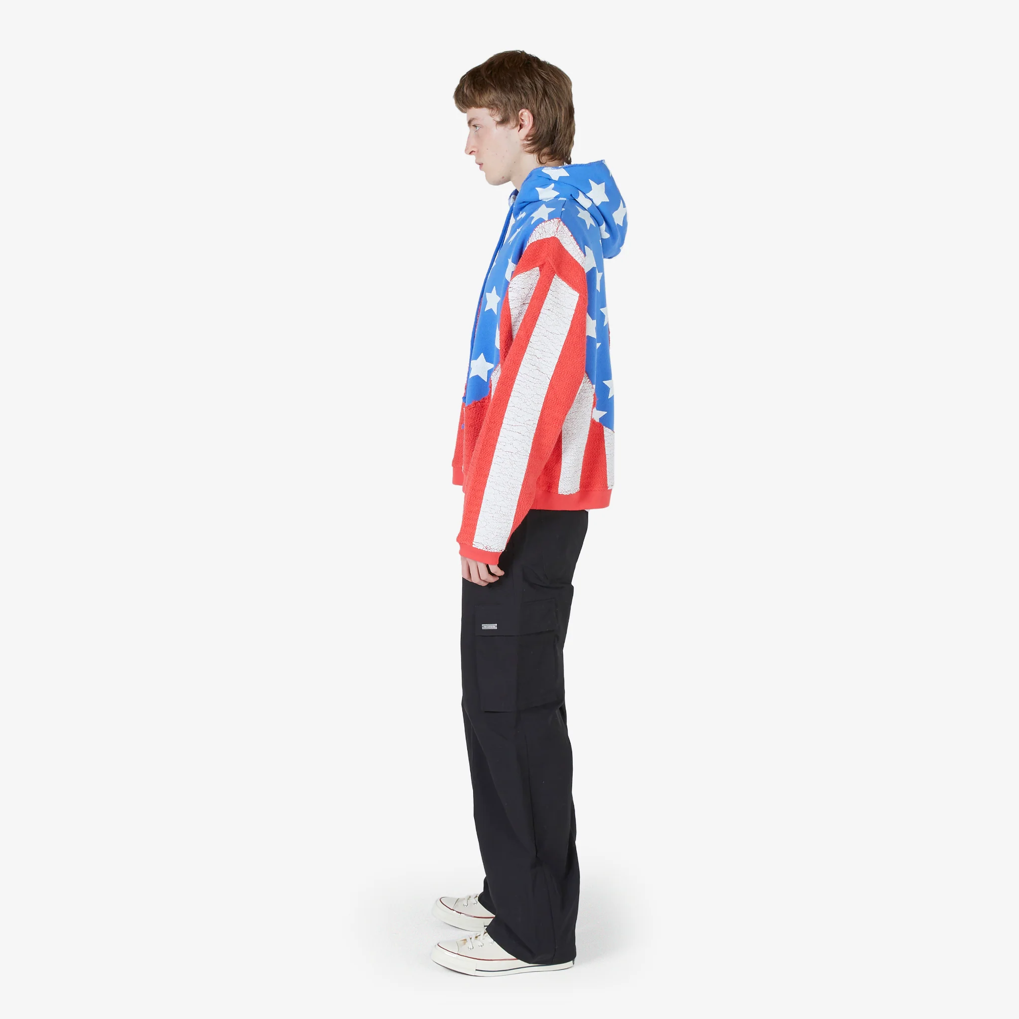 Unisex Stars and Stripes Swirl Hoodie Blue - Image 5