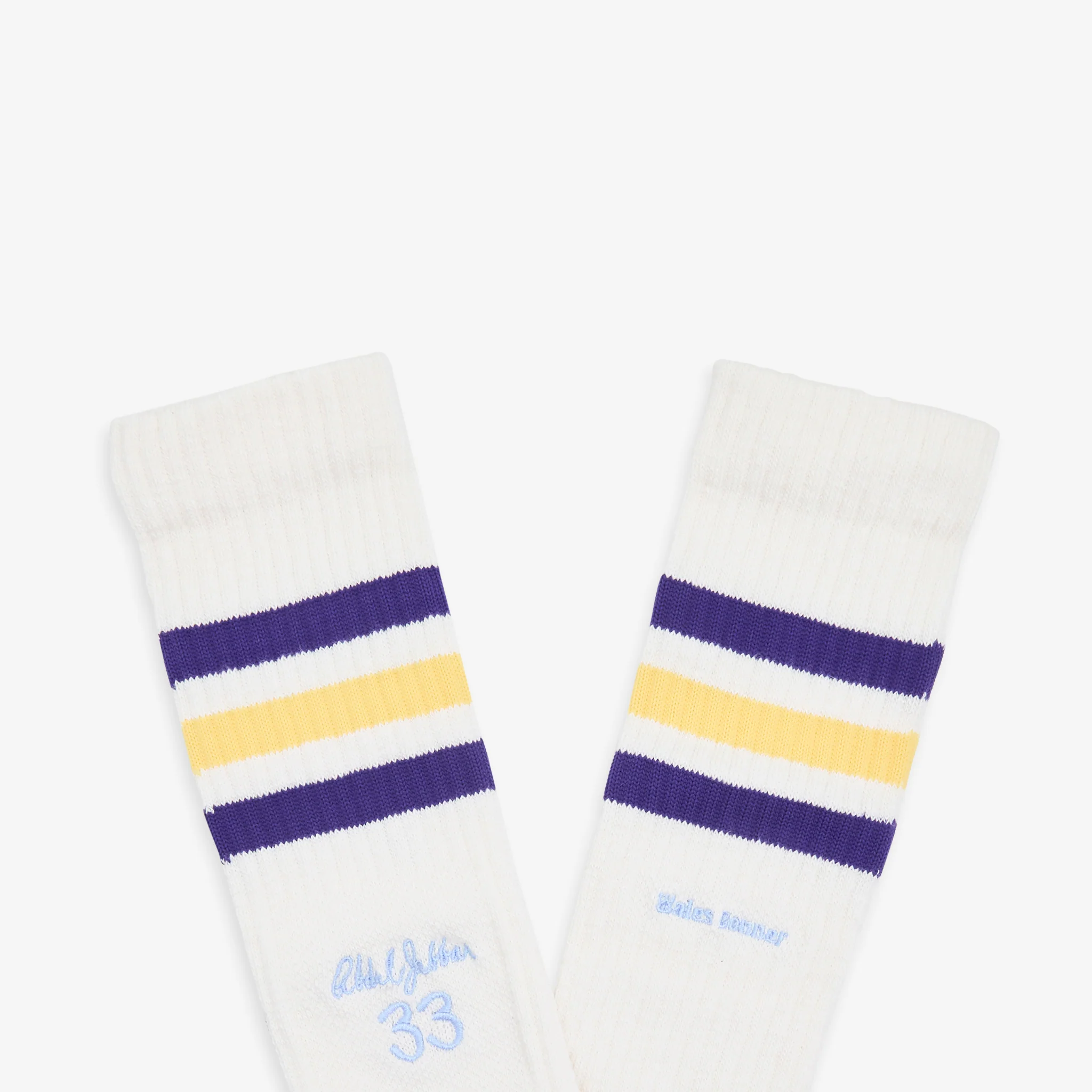 Wales Bonner x Jabbar 3-Stripes Socks Chalk White | Spring Yellow - Image 6