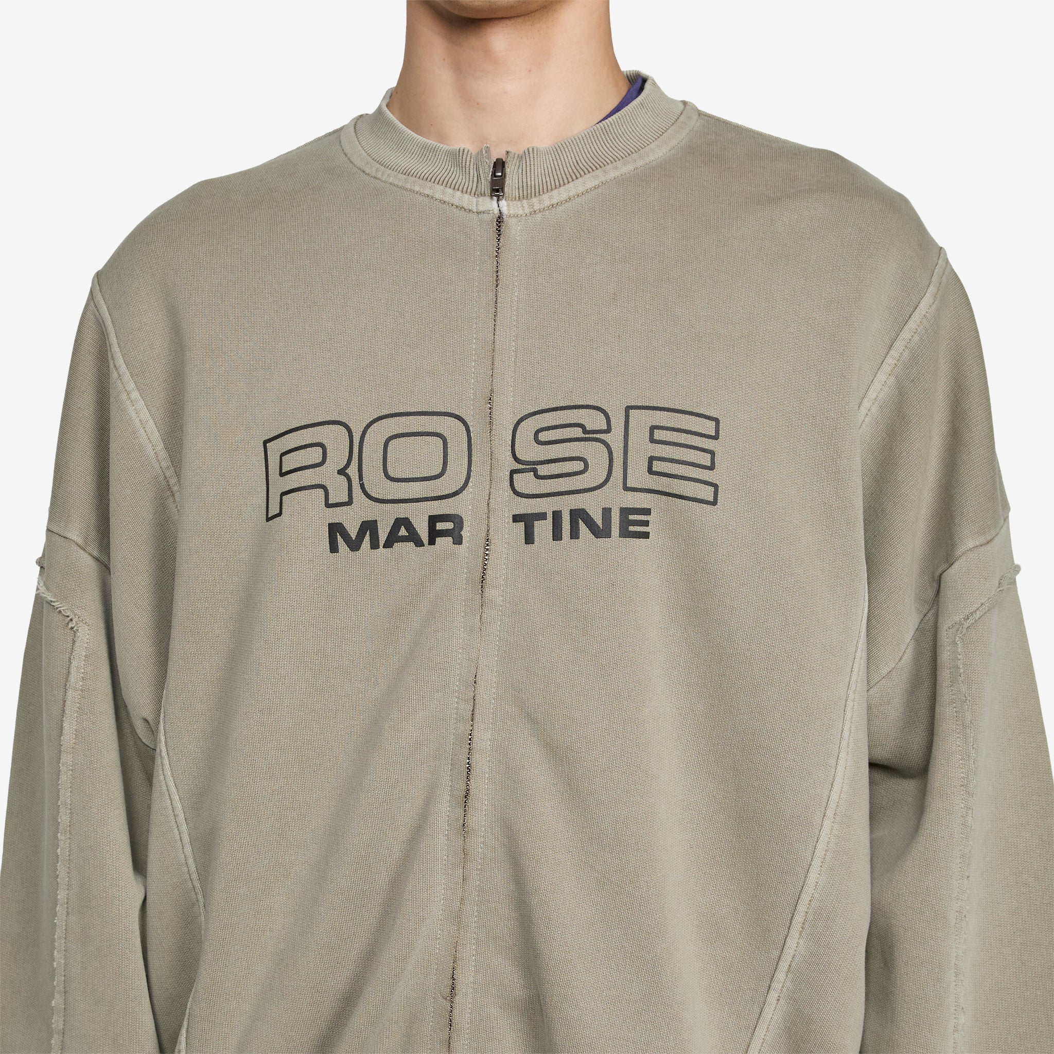 Zip Up Crew Washed Sage Green - Image 2